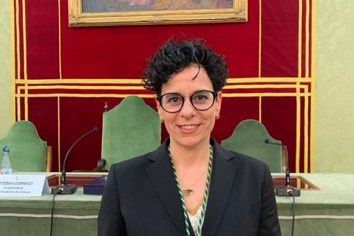 La Dra. Núria López Bigas a la cerimònia de nomenament com a acadèmica numerària de la Real Academia de Ciencias Exactas, Físicas y Naturales.